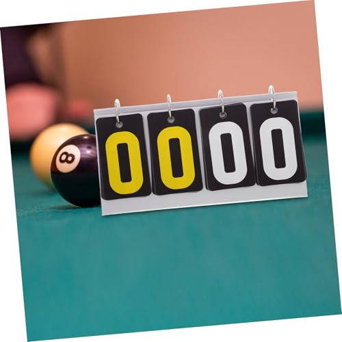 Yardwe Portable Tennis Score Keeper Flip Scoreboard Tabletop Scoreboard 4 Numbers Black Yellow Plastic Easy to Operate for Sports Games
