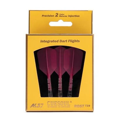 CUESOUL ROST T19 Integrated Dart Shaft and Flight Slim Shape M Size 28mm - color: Rose Red
