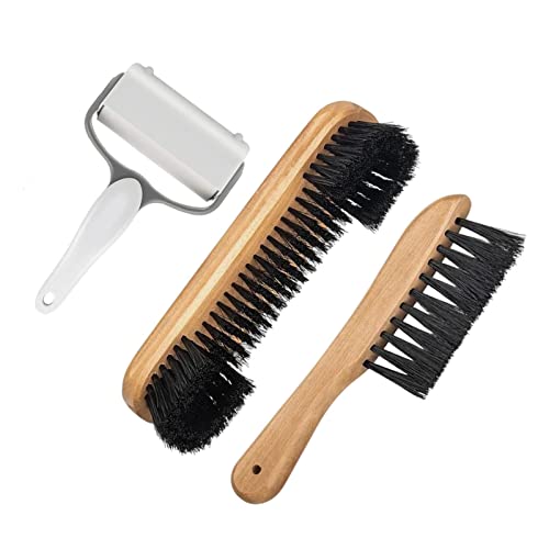 Billiards Table Cleaning Brush Set with Roller and Wooden Handle for Pool Table Maintenance- Brown 3PCS - color: Brown 3PCS