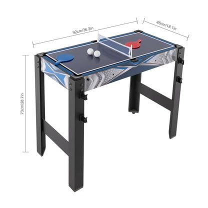 5-in-1 Multi Game Table, 36" Indoor Combo Entertainment Center with Pool Hockey Ping Pong Basketball & Archery, Family Game Room Table for Kids Teens and Adults