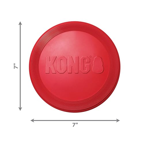 KONG Flyer - Durable Dog Toy for Outdoor Playtime - Natural Rubber Flying Disc, Dog Toy for Fetch - Safer Disc for Healthy Activity - for Small Dogs (Pack of 2) - size: Small(2-Pack)