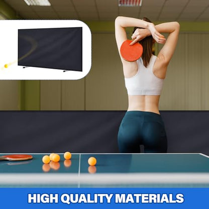 5 Pcs Table Tennis Barrier, 55" x 29.5" Practice Training Baffle with 420D Oxford Cloth, Portable Pickup Surround for Quick Ball Collection, Table Tennis Court Fencing Walls - color: Black