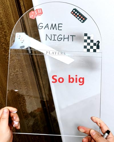 Personalized Family Game Night Scoreboard – Custom Dry Erase Score Tracker Board with Marker, Reusable Acrylic Game Scoreboard (11X16) - style: L