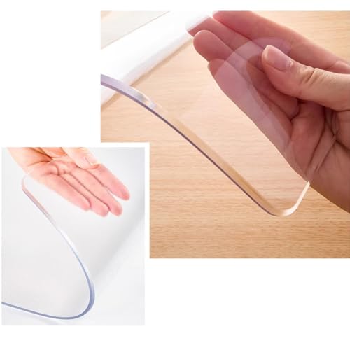 Clear PVC Floor Mat 0.08inches/2mm Thick Non-Slip Waterproof Desk & Floor Protector for Office, Kitchen, Gym - Anti-Scratch, Heavy-Duty, Easy Clean for Home, Pets(20x''48'') - size: 20x''48''