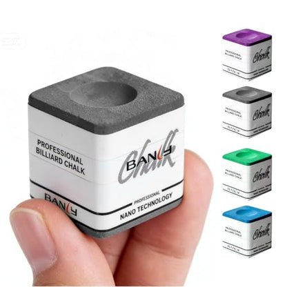 Banly Pool Cue Chalk, Nano Technology Billiard Chalk for Professional Tournament Standard, Low Dust, Super Dense, Suitable for Snooker/Pool/8-Ball - color: Gray-1pc
