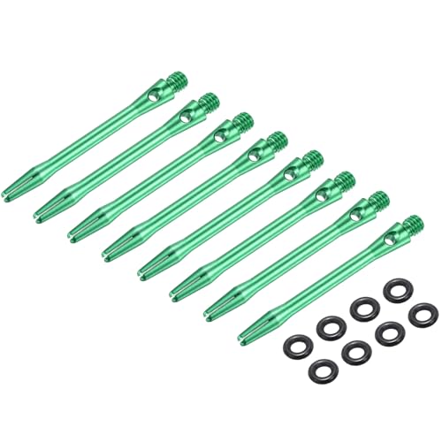 PATIKIL Aluminum Dart Shafts 2BA Thread Dart Stems Replacement Accessories with Rubber Rings for Steel Tip - color: Green, size: 48mm
