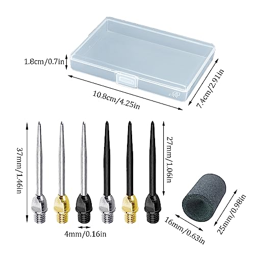 24 Pcs Dart Steel tip Converter Points with 2 Dart Sharpener, 2BA Dart Replacement Tips, Soft Dart Point Conversion Steel Transformation Dart Accessories for Metal Needel Tips Darts-2BA Screw Thread