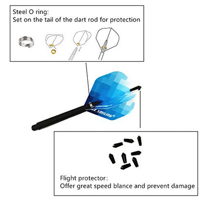 Dart Tool Kit, 145PCS, with Steel Rubber O Ring, Stone Sharpener Dart Repair Accessories Set Flight Protector and Weight Add A Grams,Small Packaging Easy Carrying