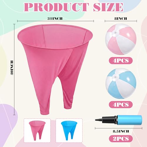 MiniInflat 12 Pcs Granny Pants Yard Game, Big Pants Ball Catch Outdoor Games with Inflatable Beach Balls and Pump for Family Reunion & Adult Groups Yard Summer Swimming Pool Water Games (Pastel) - color: Pastel