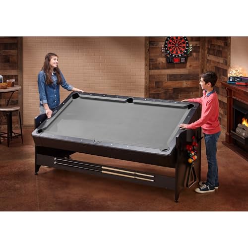 Fat Cat Original 3-in-1 7 Foot Pockey Multi Game Table, Air Hockey Table, Pool Table, and Table Tennis Combo with Accessories - color: Grey