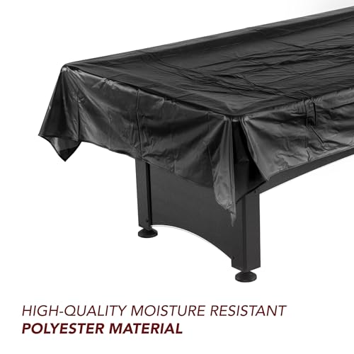 Hathaway 8 Foot Pool Table Cover – Black Leatherette Billiard Table Cover with Cotton Lining and Reinforced Seams – Dust and Spill Protection for Game Room Tables - size: 7-8-Feet