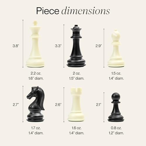 Rook & Roll Tournament Size Chess Set for Adults 15+ with 54 Opening Cards, 20”x20” Roll Up Mousepad Board, Triple Weighted Staunton Pieces, 3.75” King, 2.2 oz, 2 Extra Queens, EVA Case
