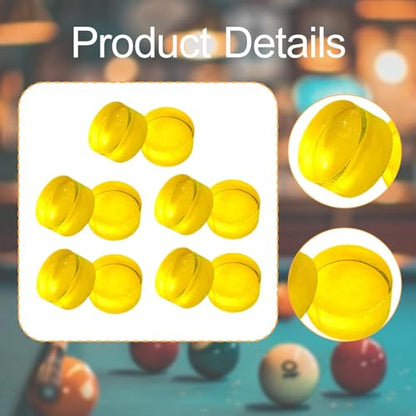 10 Pieces Break Jump Clear Cue Tip Billiard Pool Cue Tip Hard Professional Replacement for Player Billiard Beginners Snooker - color: yellow