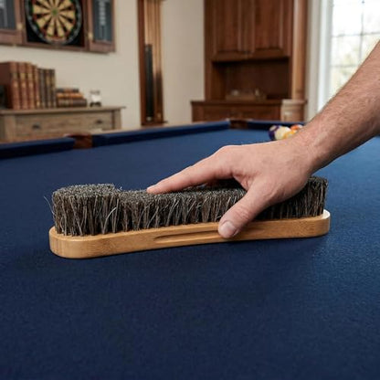 12 Inch Standard Pool Table Brush- Soft Horsehair Bristles Gently Clean Pool Table Felt. Reaches Tight Corners & Pockets. Essential Billiard Maintenance Tool.