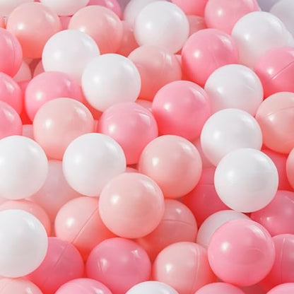 MoonxHome Ball Pit Balls for Toddlers, BPA Free Crush Proof Plastic Toy Balls for Ball Pit, Children's Pool Water Toys, Macaron Ocean Balls for Play Tent 2.15 Inch Pack of 100 200 500 800 1000 - color: Pink