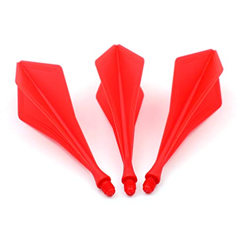 CUESOUL TRAJ AK8 New Integrated Dart Flights and Shafts Wave Shape,Very Slim Dart Flight 3 Sets - color: Diamond Shape-Red