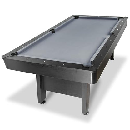 GoSports 7 and 8 ft Pool Tables with Wood Finish - Gray, Black, or Green Felt - Billiards Game Room Table for Adults & Family - Accessories Not Included - style: 7 ft Gray