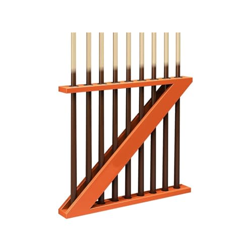 Wall-mounted Billiards Pool Stick Holder,Collapsar,9-Hole Billiard Cue Racks, Table Accessories,for Game Room(Orange) - color: Orange