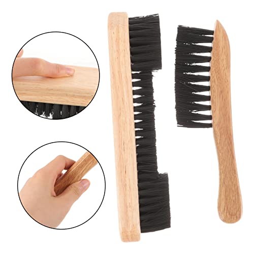 2pcs Billiards Pool Table Cleaning Brush Set Wooden Felt Brush for Thorough Table Surface and Rail Maintenance No Scratch Design Essential Billiards Accessories