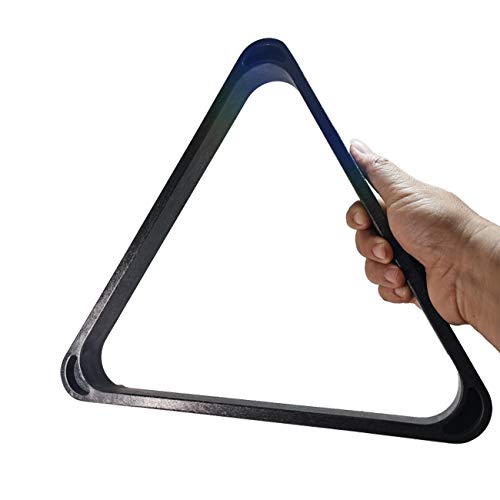 BALIKEN Triangle 8 Ball and 9 Ball Rack for Pool Table, Suited for 2-1/4" Pool Balls, Billiard Racks Pool Table Accessories (Triangle/Plastic, Black)