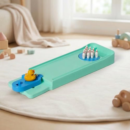 predolo Mini Bowling Set, Wooden Bowling Game for Adults, Miniature Bowling Alley, Small Desktop Fun Toy - style: waterfowl Bowling