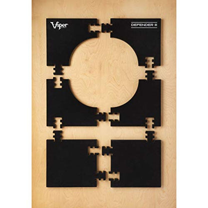 Viper Defender III Extended Length Dartboard Surround Wall Protector, Fits 17.75" and 18" Bristle Dartboards, Compression-Fit Easy Mounting, 45" H x 32" W x 1" Thickness - color: Black