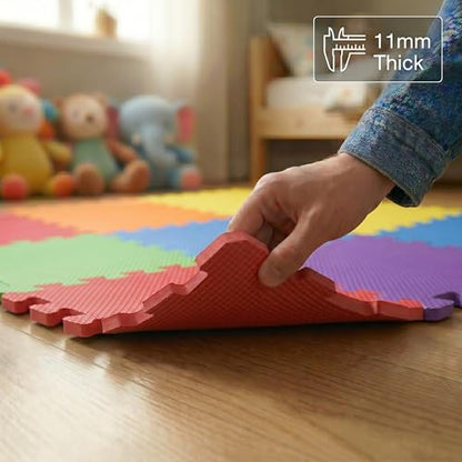 FlooringInc Baby Play Mat for Floor, Extra Large 2'x2' Foam Floor Tiles for Kids, Soft Interlocking Puzzle Mat, 1/2 Inch Thick, Non-Toxic EVA (Rainbow, 48 Tile Pack, 192 Sq Ft) - size: 48 Tile Pack