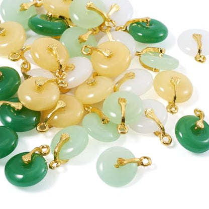 KISSITTY Glass Peace Buckle Charms Blessing Buckle Pendants for DIY Necklace Bracelet Earring Jewelry Making - color: 4 Colors # 1
