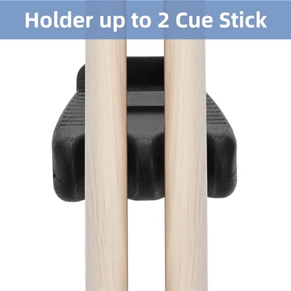 Eorbow 2 Holes Pool Cue Holder, Portable Weighted Cue Rest Cue Stick Holder, Billiard Cue Rack with Chalk Holder, Mini Non-Slip Pool Cue Rack Claw