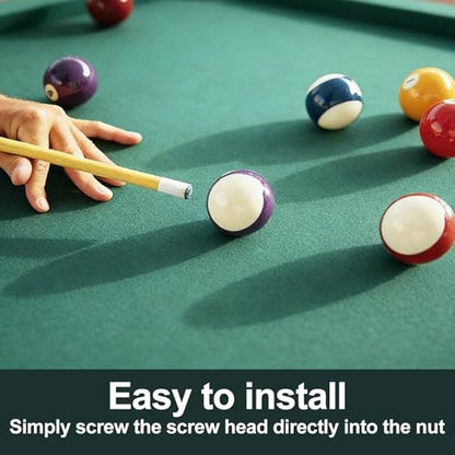 Uncle Yang Pool Cue Tips Replacement Kit Pool Stick Tips Screw On Pool Stick Tips Billiard Cues Tips with White Pool Cue Stick Ferrules for Stick Tip Replacement（12mm/13mm, 5pcs Each）