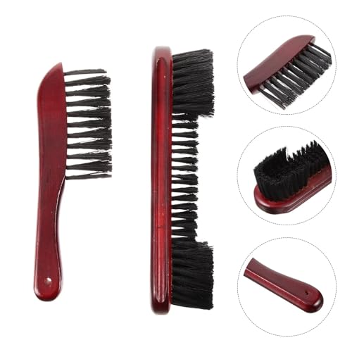 2pcs Pool Table Brush Set Wooden Handle PVC Bristle for Billiard Cleaning Tool Multifunctional Rail Surface Dust Removal for Pool Tables and Cabinets