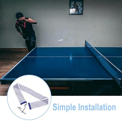 PartyKindom Portable Table Tennis Net with Clamp for Indoor Outdoor Training Iron Polyester Construction Easy Setup Pingpong Net Rack for Adult and Practice Sessions