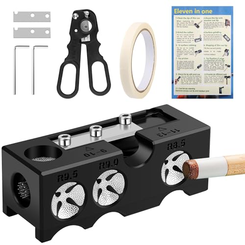 Billiards Pool cue Tips Replacement kit, Professional Billiards Accessory for Repairing, Scuffing and Shaping Cue Tips Perfect for Players at All Levels