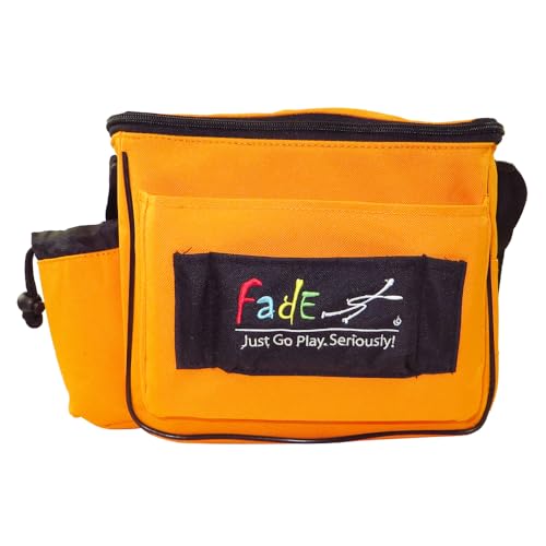 Fade Lite Disc Golf Bag – Compact, Lightweight, and Reliable Storage for New and Casual Players - Shoulder Strap Bag - Night Golf Bag - color: Sunset Orange