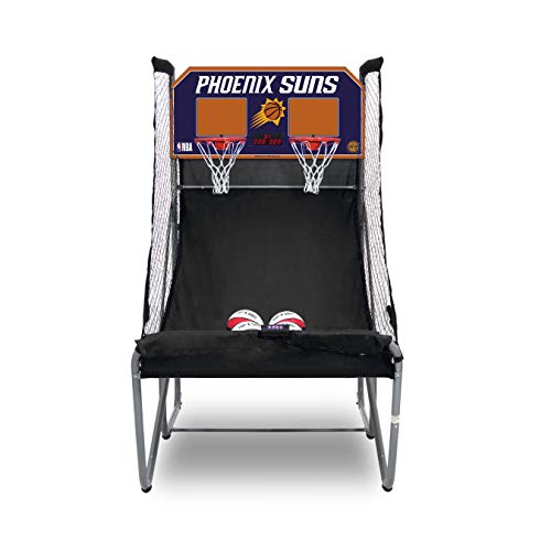Pop-A-Shot - Home Dual Shot Arcade Basketball Game with NBA Graphics l Sensor Scoring l 16 Game Modes l 7 Balls l Foldable Storage l for All NBA Fans - style: Phoenix Suns