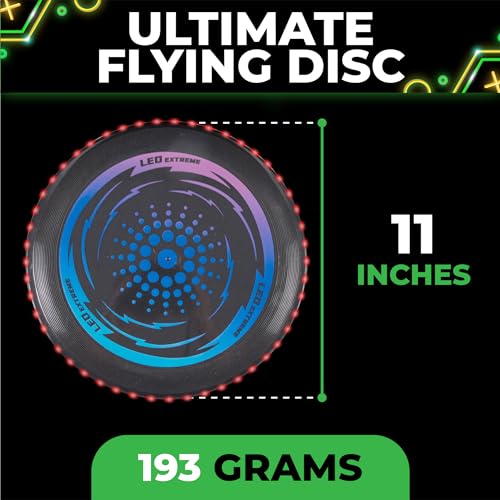 Toysery LED Light Up Fresbee - Glow in The Dark Fresbee for Kids and Adults, Flying Disc Adventure for Day and Night - Easy to Use Ideal for Camping Game - color: Red