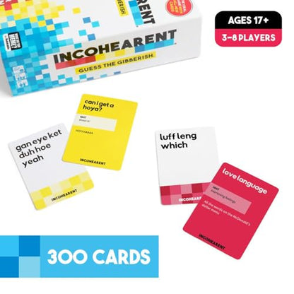 Incohearent by Relatable – Guess the Gibberish Party Game for Adults, Funny Card Game Activity for Groups, Bachelorette Party Favorite, Summer Fun for Game Night, Travel-Friendly with 300 Cards - style: Core Game