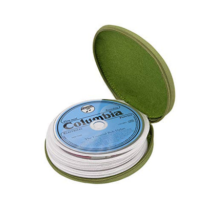 ELEZAY Small CD Case Round Felt 20 Capacity CDs Storage Wallet DVD Disc Holder,Olive Green - color: C-Olive