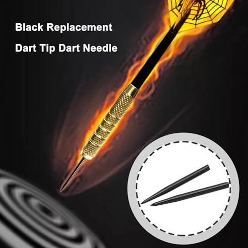 15pcs Dart Tips 2.3mm Dart Spare Points Nickel-Plated Iron Replacement Smooth Tips Metal Dart Points for Glide Spare Dart Points Black - color: 30mm
