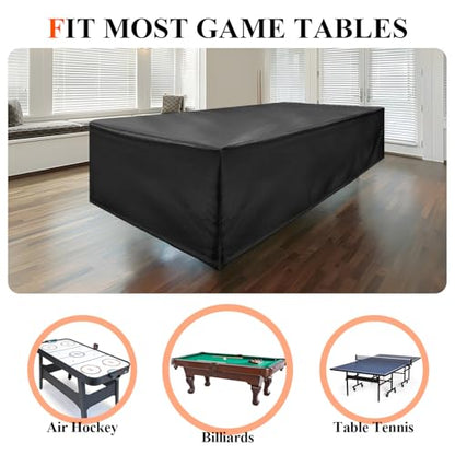 【2025 Upgraded Fabric】Saking 6/7/8/9 Ft Pool Table Cover Waterproof, Heavy Duty Billiard Table Cover Indoor & Outdoor, 89" L x 46" W x 32" H, (7 Feet, Black)