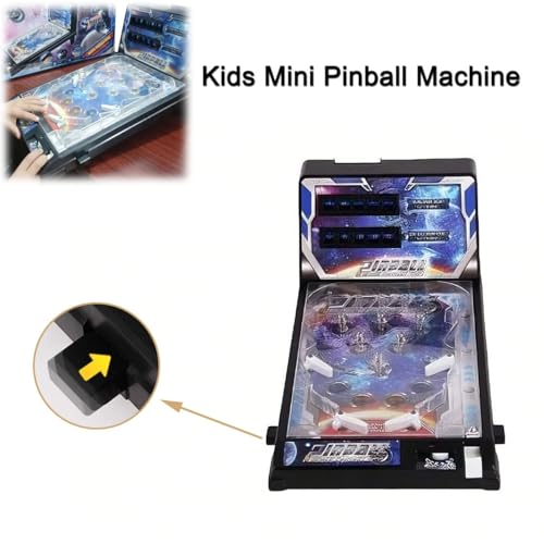 Arcade Electronic Pinball Machine for Home, Desktop Ball Shooting Toy with Lights Sounds and Scorer, Retro Mini Pinball Machine Gifts, Tabletop Pinball Kit for Kids