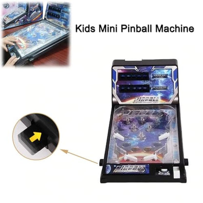 Arcade Electronic Pinball Machine for Home, Desktop Ball Shooting Toy with Lights Sounds and Scorer, Retro Mini Pinball Machine Gifts, Tabletop Pinball Kit for Kids