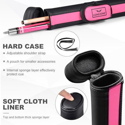 Pool Cue Stick,Pro Cue with Hard Case,Pool Sticks for Adults,Womens Pool Cue,Pool Cues for Men,58inch 19-21oz Billiard Stick Pool Cue Set,Pink/Orange/Green - color: Pink