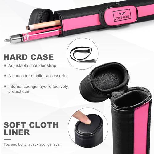 Pool Cue Stick,Pro Cue with Hard Case,Pool Sticks for Adults,Womens Pool Cue,Pool Cues for Men,58inch 19-21oz Billiard Stick Pool Cue Set,Pink/Orange/Green - color: Pink