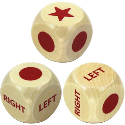 Left Right Dice Games Dice Set Toys Board Table Games for Adults Teens Kids Family Party Travel Thanksgiving Christmas Stocking Stuffers Gamer Fun Gifts (Red) - color: Red