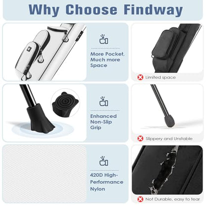 Findway Golf Stand Bag, [Upgraded Generous Space] Small Golf Bag for Driving Range, Par 3 & Executive Courses, Lightweight Sunday Golf Club Carry Bag with 3 Pockets - color: White