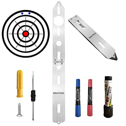 Upgraded Throwing Axe Target Template Stencil, Template, Durable Stainless Bullseye Drawing for DIY Pattern with 3 Standard Marker Pens and Fixing Screws (Model 3)