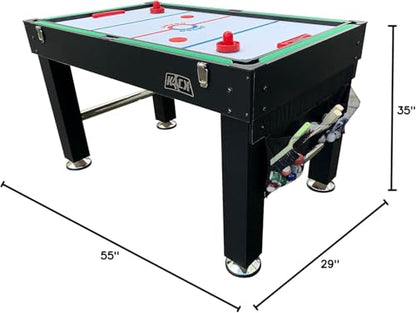 KICK Tetrad 55" 4-in-1 Multi Game Table – Foosball, Billiards/Pool, Air Hockey & Ping Pong - color: Black