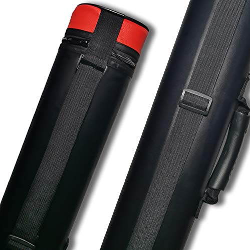 2x2 Hard cue case Oval Pool Cue Billiard Stick Carrying Case - color: A06-Red