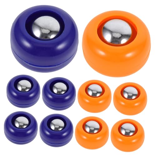 Toyvian 20pcs Mini Shuffleboard and Curling Game Set Durable Tabletop Sports Balls for Family Gatherings Easy to Use with Blue and Orange Rollers
